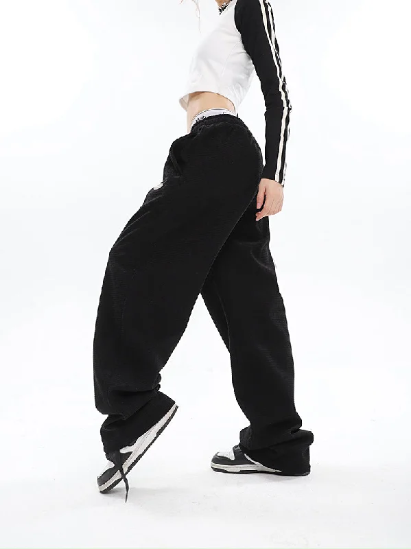 Abril Solid Color Straight Leg High Waisted Sweatpants