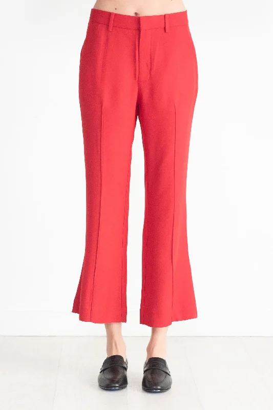 Rene Flare Trouser, Deep Red