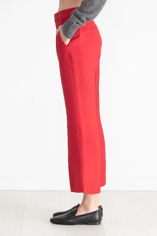 Rene Flare Trouser, Deep Red