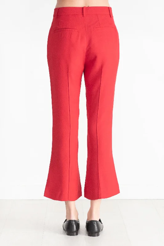 Rene Flare Trouser, Deep Red