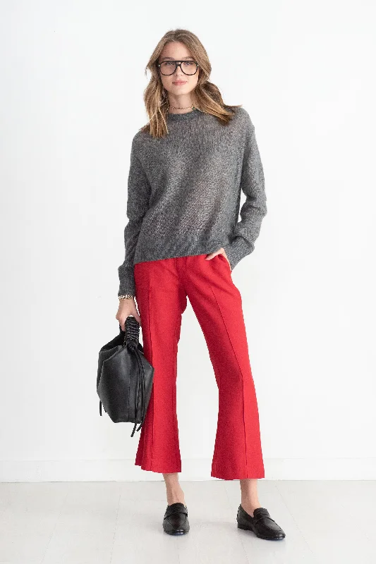 Rene Flare Trouser, Deep Red