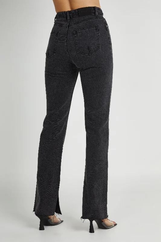 Lauren Straight Leg Jeans - Washed Black