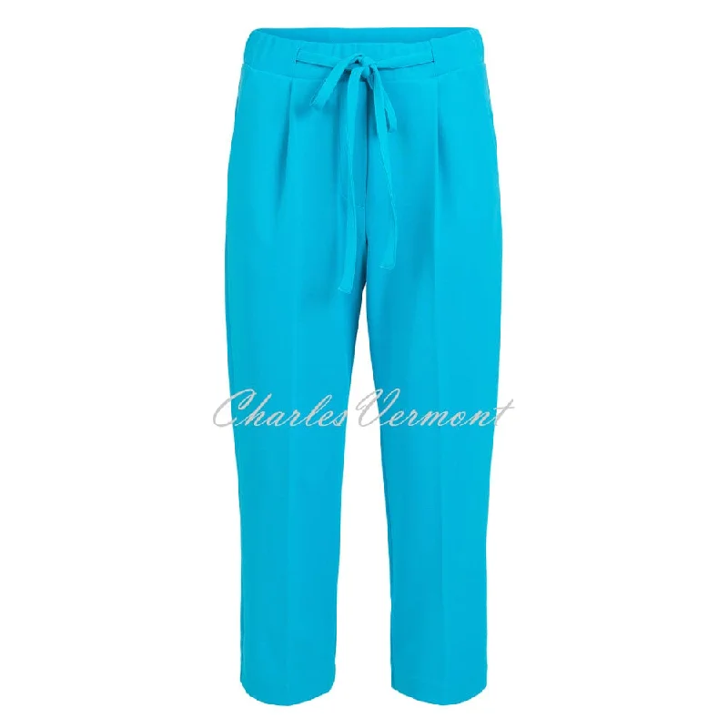 Tia Cropped Drawstring Trouser - Style 71303-7341-70 (Turquoise)