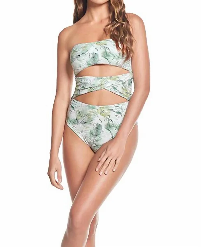 Palm Cut Out Monokini In Basil