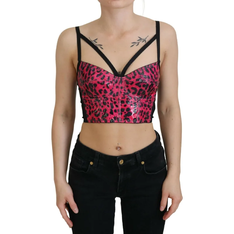 Dolce & Gabbana Leopard Print Bustier Corset Top