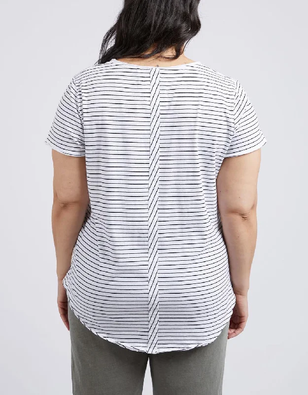 Fundamental Vee Tee - Black/White Stripe