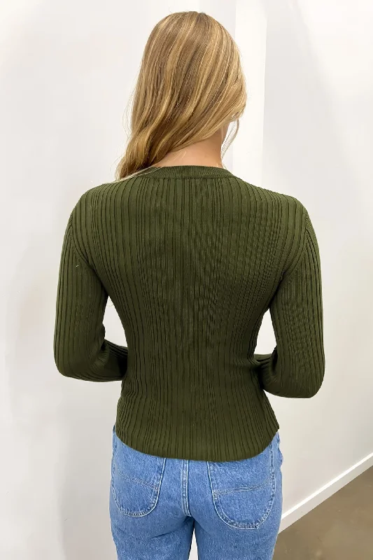 Greta Long Sleeve Olive Green