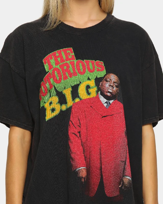 Notorious B.I.G Men's Red Suit Vintage Short Sleeve T-Shirt Black Wash