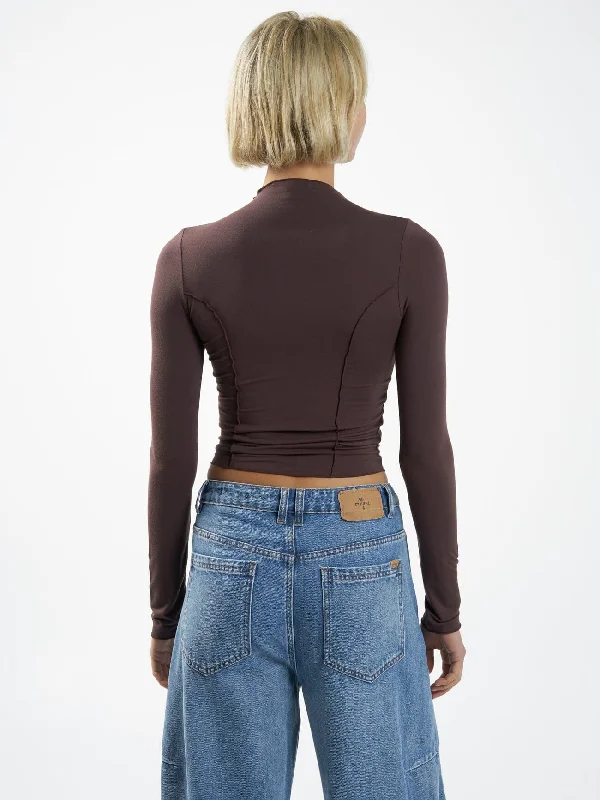 Rachel Long Sleeve Top - Chocolate Plum