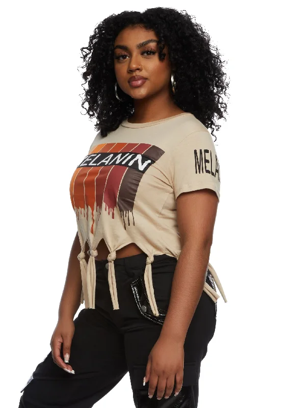 Melanin Drip Knot Hem Graphic Tee