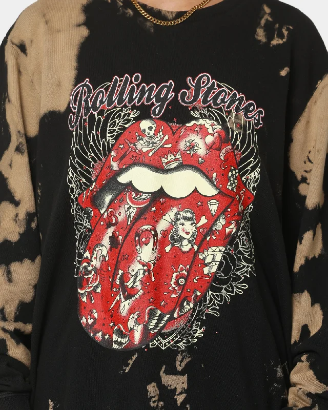 The Rolling Stones Tattoo Tongue Crewneck Tie Dye/Black