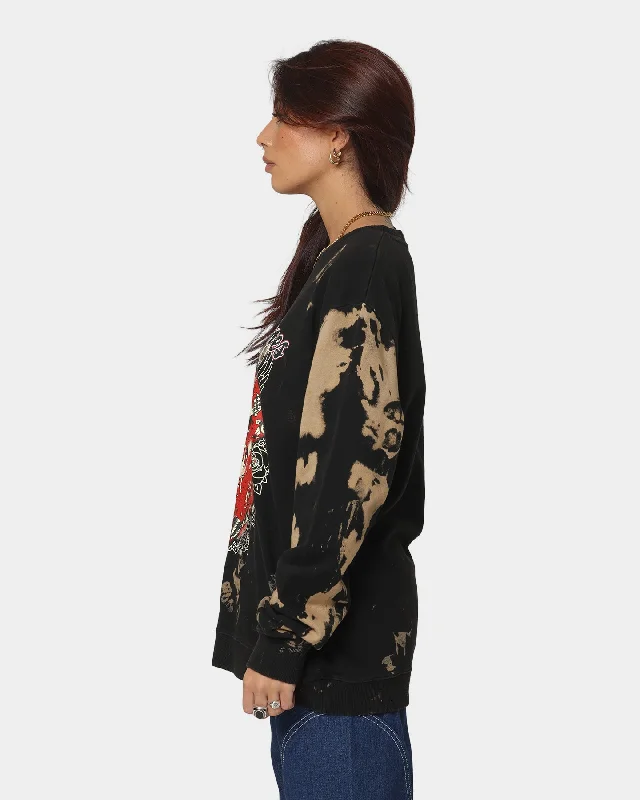 The Rolling Stones Tattoo Tongue Crewneck Tie Dye/Black