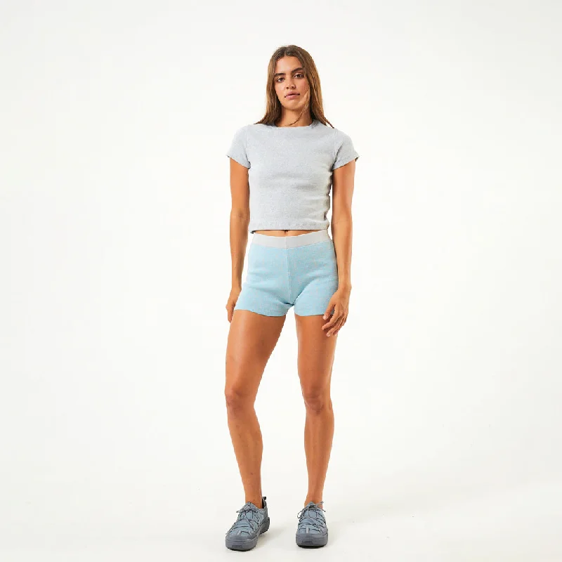 AFENDS Womens Samia - Knit Bike Shorts - Sky Blue