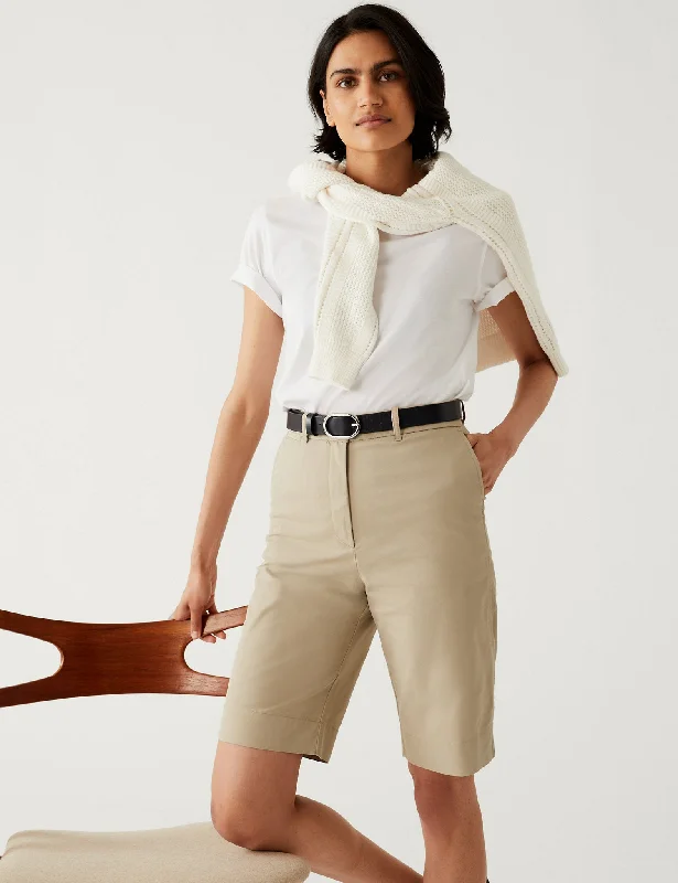 Cotton Rich Knee Length Chino Shorts