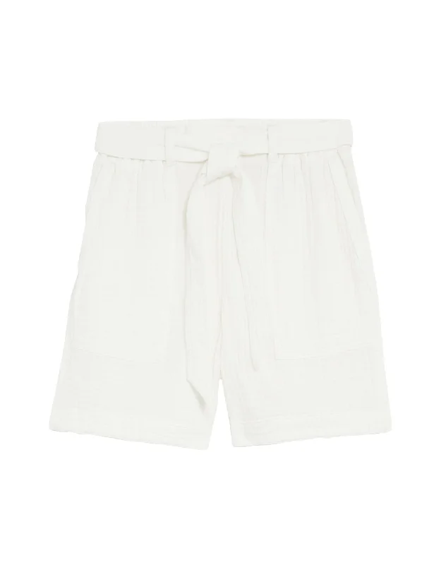 Pure Cotton High Waisted Belted Shorts