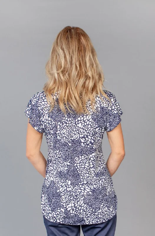 Whitewash Print Short Sleeve Jersey Top