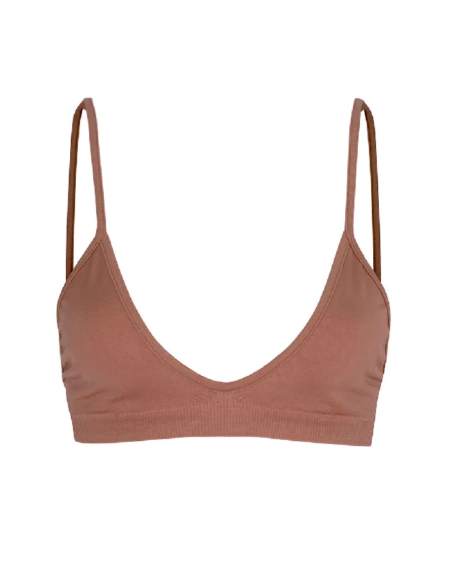 BLISSFUL Bikini Bra Top | Rusty Pink Skirted bikini, Feminine, Trendy, Comfortable