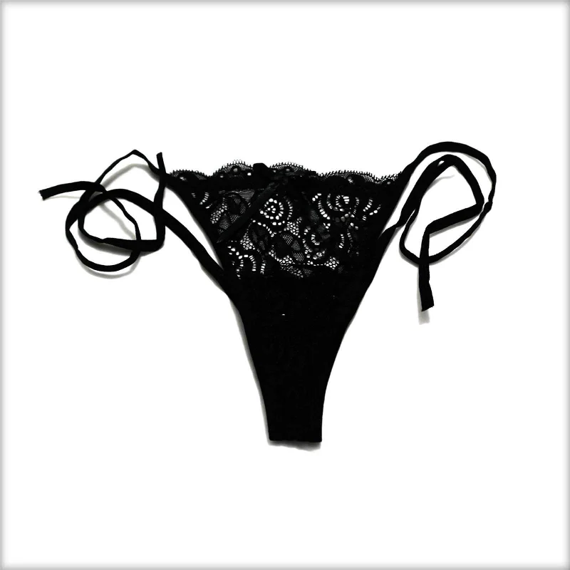 Lace Tie Black Bikini Panty Sexy two-piece, Trendy, Comfortable, Vibrant