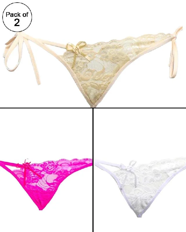 Pack Of 2 See Through Panties - Bikini Style Panties - 8011 Ruched bikini, Chic, Trendy, Comfortable