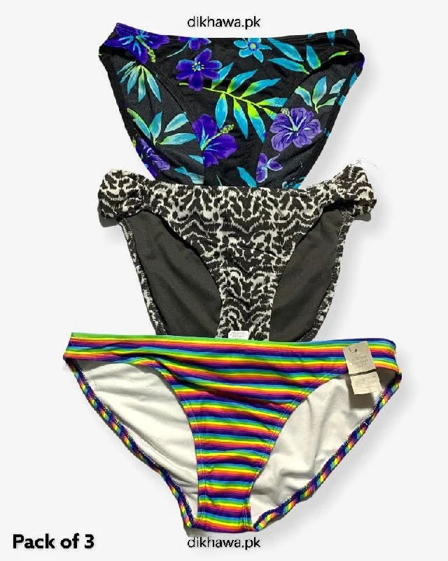 Pack of 3 Imported Stocklot Branded Jersey Panty Bikini Style Sexy Thong Panty Seamless bikini, Smooth fit, Comfortable, Trendy