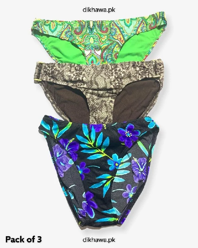 Pack of 3 Imported Stocklot Branded Jersey Panty Bikini Style Sexy Thong Panty Sheer mesh bikini, Sexy, Fashion-forward, Trendy