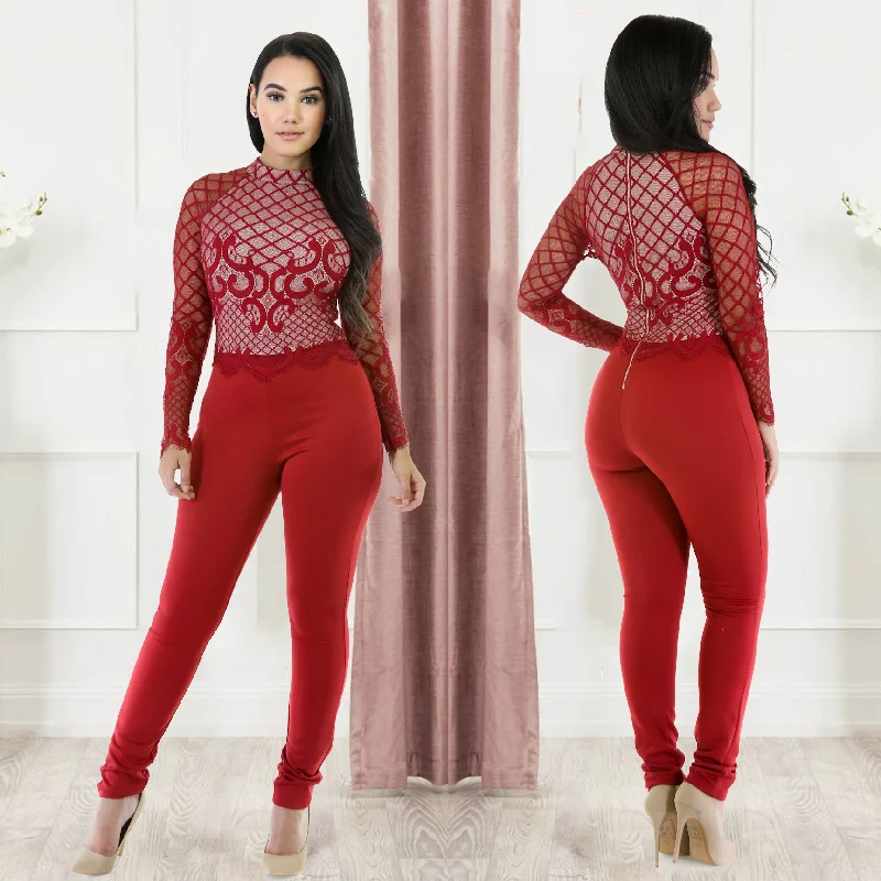 2022 Hot Stylish New Lace Sheer Long-Sleeved Women Sexy Jumpsuit Lady Clothing Halter neck jumpsuit, Sexy, Elegant, Trendy 2022 Hot Stylish New Lace Sheer Long-Sleeved Women Sexy Jumpsuit Lady Clothing Halter neck jumpsuit, Sexy, Elegant, Trendy