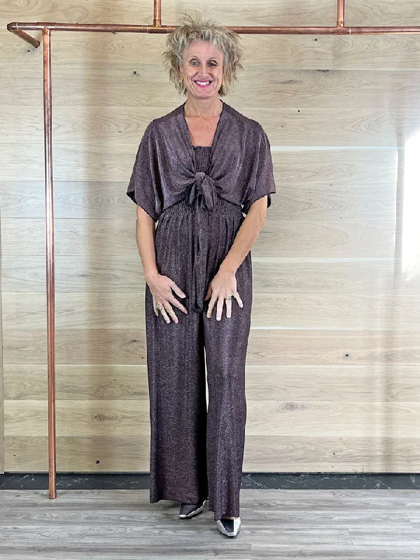ACL Lurex Jumpsuit with Shrug Dusky Pink Sporty jumpsuit, Athletic style, Comfortable, Trendy ACL Lurex Jumpsuit with Shrug Dusky Pink Sporty jumpsuit, Athletic style, Comfortable, Trendy