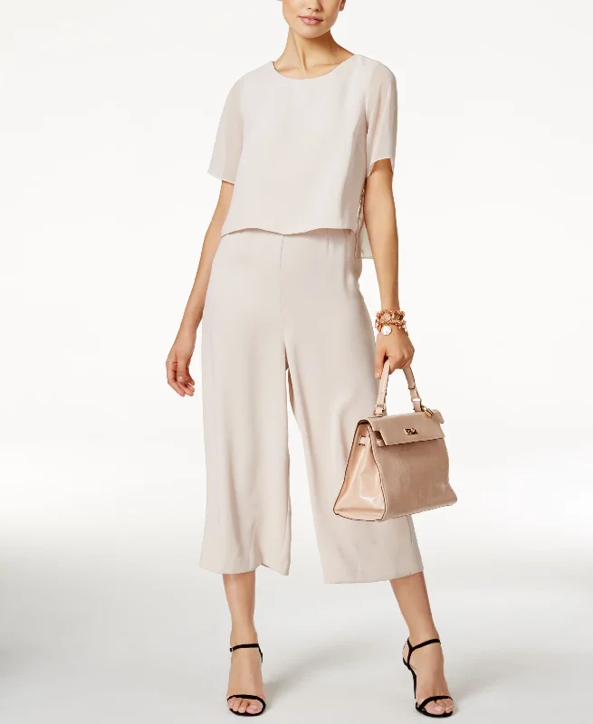Alfani Cropped Popover Jumpsuit Back tie jumpsuit, Fashionable, Flattering, Casual