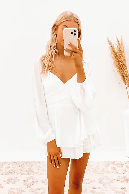 Camille Playsuit White Off-shoulder jumpsuit, Elegant, Party attire, Stylish