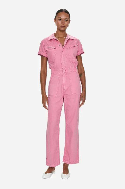 Pistola Campbell Aviator Flight Jumpsuit in Peony Pink Elegant black jumpsuit, Night out, Sleek, Fashionable Pistola Campbell Aviator Flight Jumpsuit in Peony Pink Elegant black jumpsuit, Night out, Sleek, Fashionable