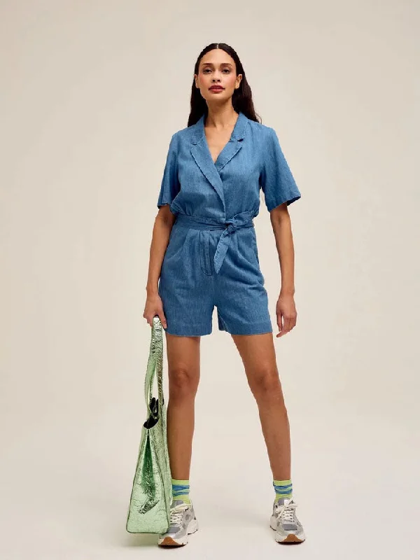 CKS Jana Playsuit Blue Tailored jumpsuit, Sleek, Professional, Business casual