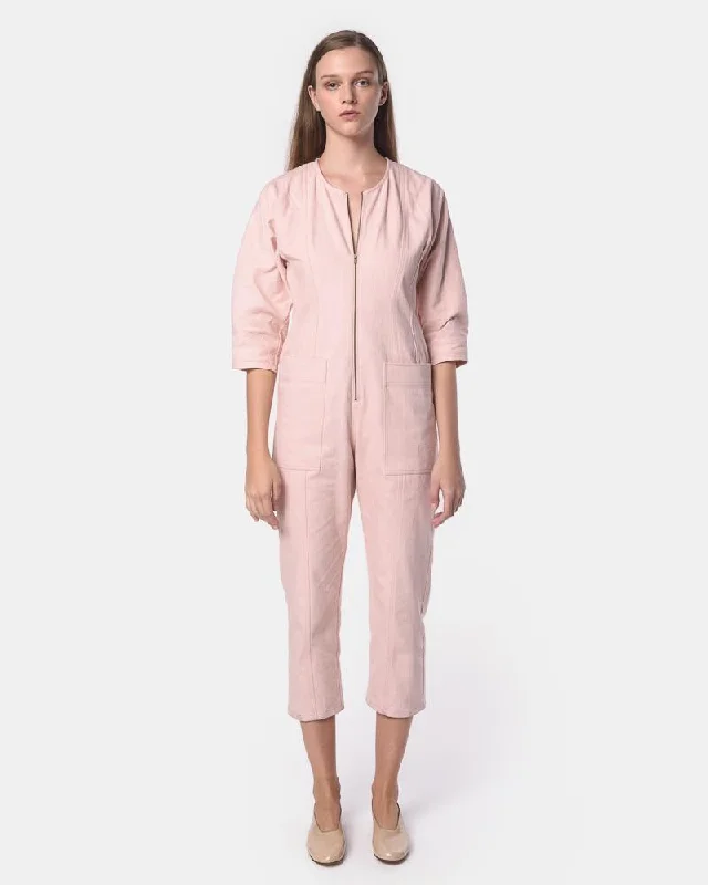 Fit Flare Jumpsuit in Pale Quartz Elegant jumpsuit, Party wear, Chic, Comfortable