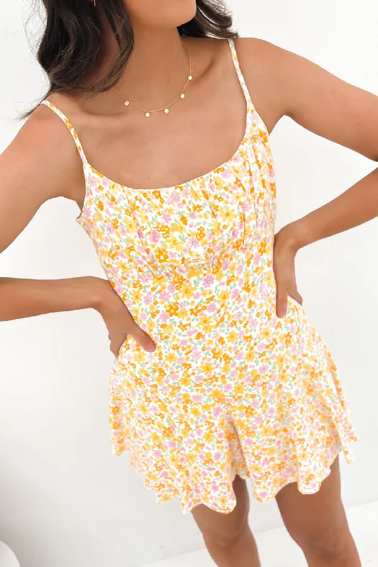 Frida Floral Playsuit Print Vintage style jumpsuit, Retro chic, Casual, Comfortable