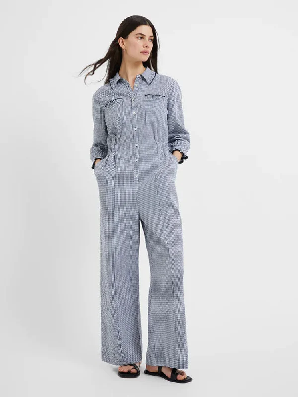 Great Plains Salerno Gingham Jumpsuit Summer Navy White Boho jumpsuit, Relaxed fit, Trendy, Stylish Great Plains Salerno Gingham Jumpsuit Summer Navy White Boho jumpsuit, Relaxed fit, Trendy, Stylish