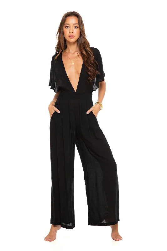 IRINI JUMPSUIT - BLACK Buttoned jumpsuit, Casual, Comfortable, Trendy