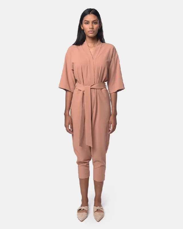 Kimono Jumpsuit in Desert Rose Elegant wide leg jumpsuit, Chic, Casual, Comfortable