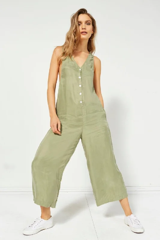 MinkPink BORDERLINE JUMPSUIT - SAGE Relaxed fit jumpsuit, Casual style, Comfortable, Trendy MinkPink BORDERLINE JUMPSUIT - SAGE Relaxed fit jumpsuit, Casual style, Comfortable, Trendy