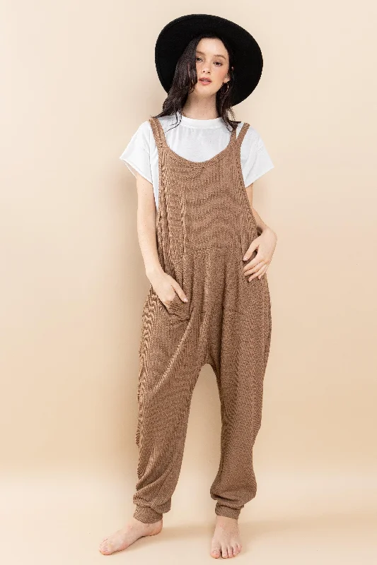 MOCHA TEXTURED W/KANGAROO POCKET HAREM KNIT JUMPSUIT CFBC61527SA Camouflage jumpsuit, Casual look, Trendy, Street style MOCHA TEXTURED W/KANGAROO POCKET HAREM KNIT JUMPSUIT CFBC61527SA Camouflage jumpsuit, Casual look, Trendy, Street style