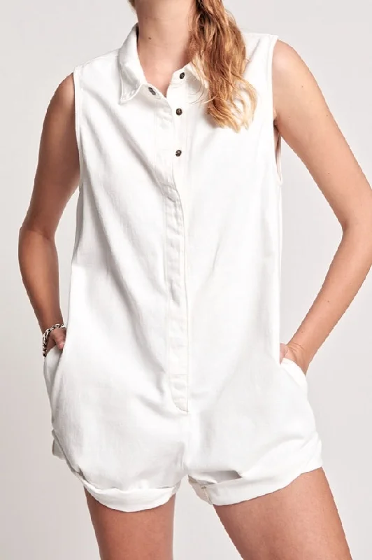OneTeaspoon WOMENS MINI BRAXTON UTILITY PLAYSUIT - WHITE Lightweight jumpsuit, Comfortable, Relaxed, Fashionable OneTeaspoon WOMENS MINI BRAXTON UTILITY PLAYSUIT - WHITE Lightweight jumpsuit, Comfortable, Relaxed, Fashionable