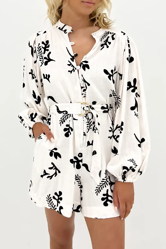 Saige Playsuit Cream Black Backless wide leg jumpsuit, Sexy, Comfortable, Trendy