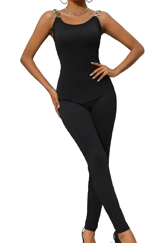 Scoop Neck Wide Strap Skinny Jumpsuit Palazzo jumpsuit, Flowy design, Comfortable, Stylish Scoop Neck Wide Strap Skinny Jumpsuit Palazzo jumpsuit, Flowy design, Comfortable, Stylish