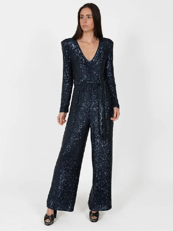 Sirens New York Jumpsuit Navy Sequin Cargo style jumpsuit, Casual, Comfortable, Street style