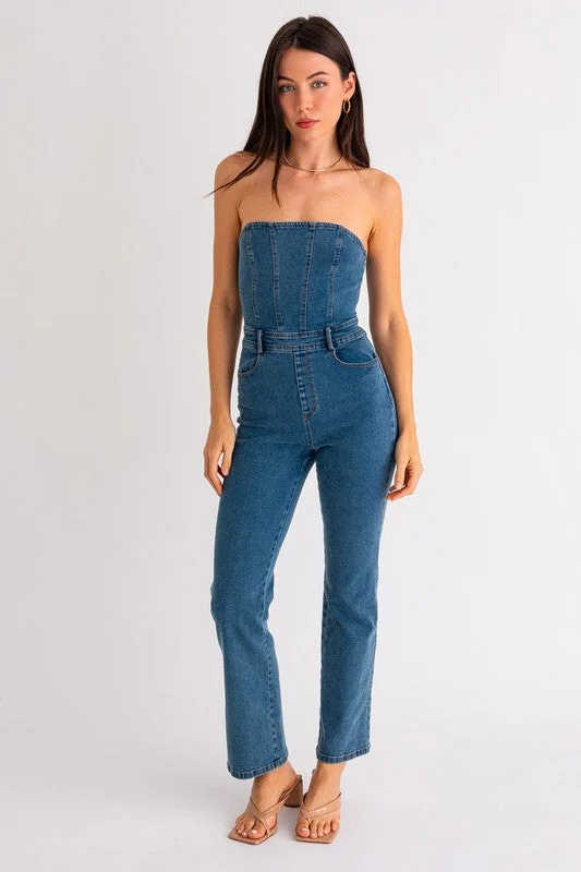 Tube Denim Jumpsuit High-waisted jumpsuit, Sleek, Comfortable, Summer style