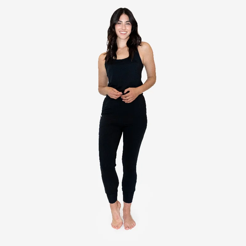 Weekend Tank Jumpsuit - Black Belted jumpsuit, Fashionable, Comfortable, Casual