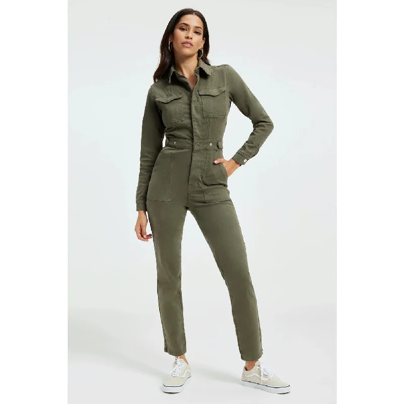 Green Denim Jumpsuit Elegant jumpsuit, Wide leg, Party wear, Stylish
