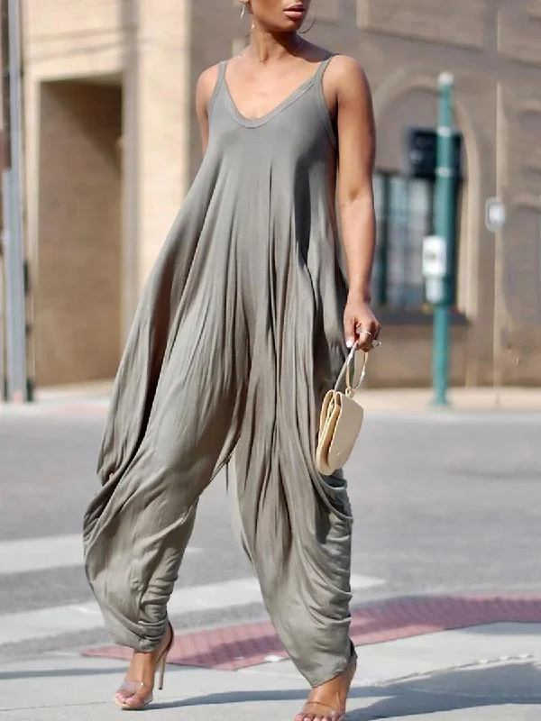 Women Casual Stretchy Strap Loose Jumpsuit Wide leg denim jumpsuit, Casual, Comfortable, Trendy Women Casual Stretchy Strap Loose Jumpsuit Wide leg denim jumpsuit, Casual, Comfortable, Trendy