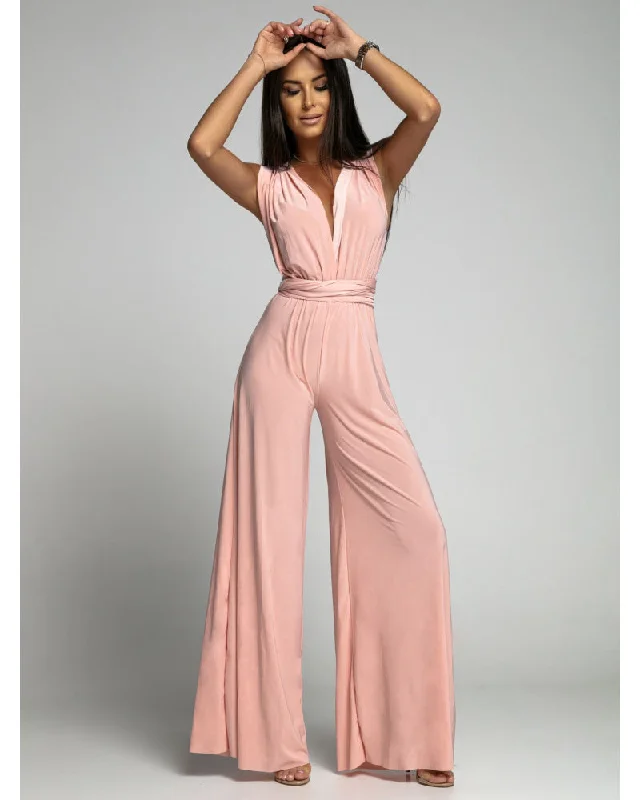 Women's Deep V-neck Sleeveless and Backless One-piece Jumpsuit Halter jumpsuit, Sexy, Casual, Comfortable Women's Deep V-neck Sleeveless and Backless One-piece Jumpsuit Halter jumpsuit, Sexy, Casual, Comfortable