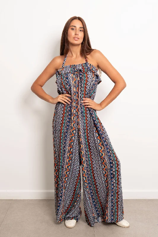 Zigzag Viscose Jumpsuit - Zola Print jumpsuit, Bold design, Fun, Casual wear